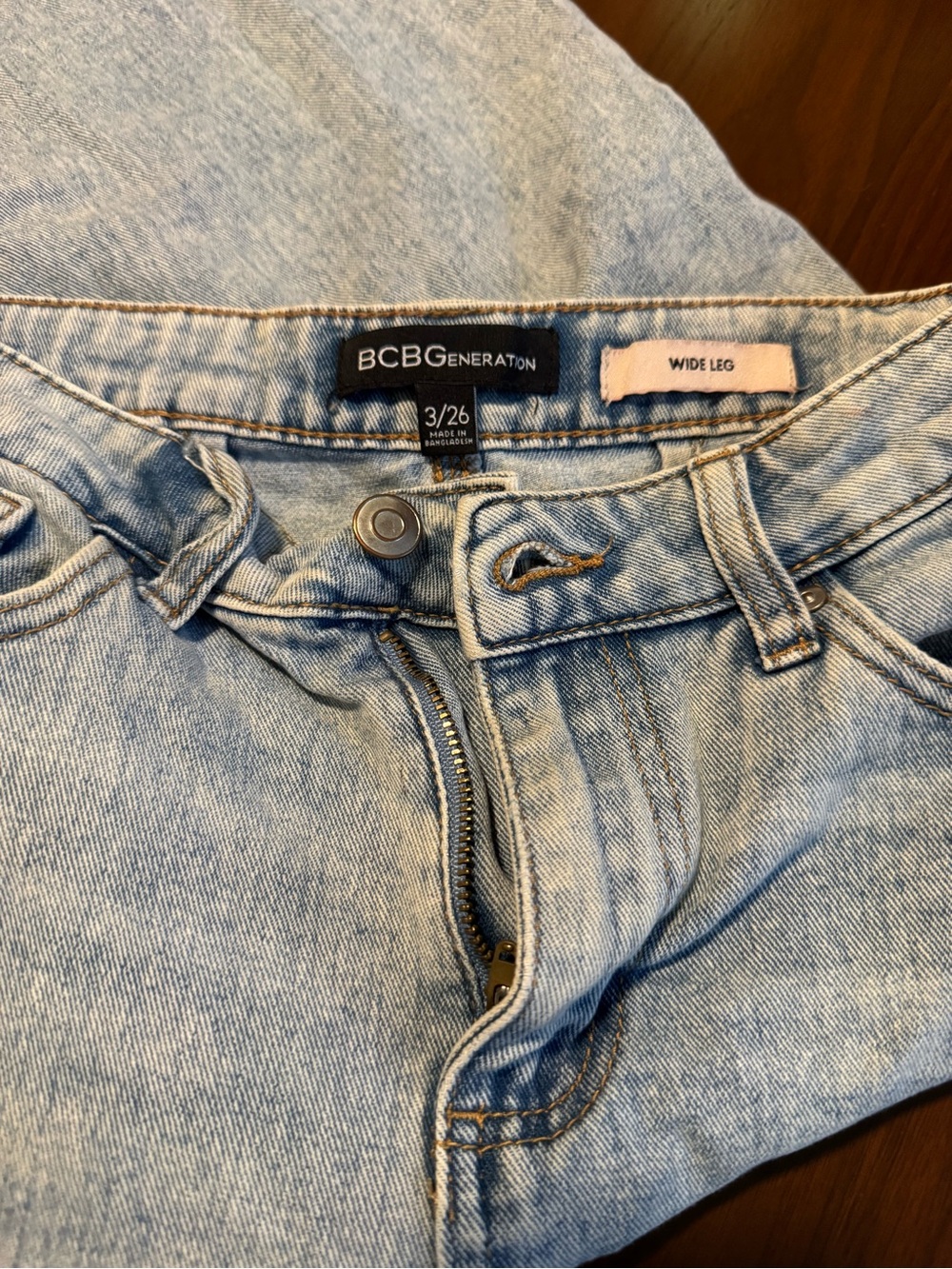 BCBGeneration Light Wash Wide Leg Jeans